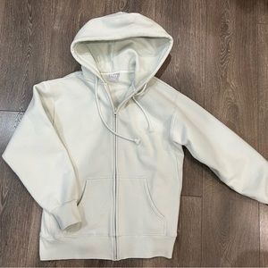 TNA cozy fleece zip hoodie - light mint colour XS
